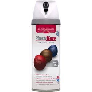 Plasti-kote Premium Spray Paint Matt White 400ml