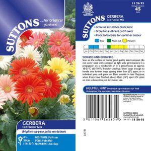 Suttons Gerbera Cut Flower Seed Mix