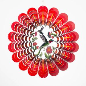Tws 3d Hummingbird Red 12" - Deluxe Wind Spinner