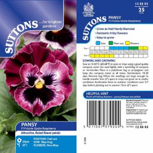 Suttons Pansy F1 Frizzle Sizzle Raspberry