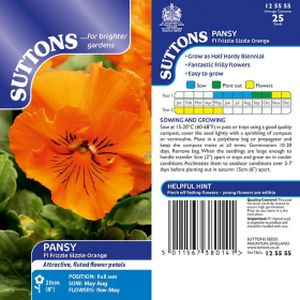 Suttons Pansy - F1 Frizzle Sizzle Orange