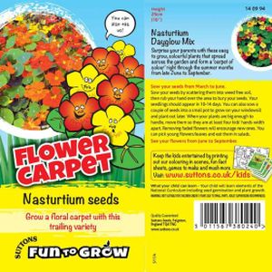 Suttons Fun to Grow - Flower Carpet Nasturtium Dayglow