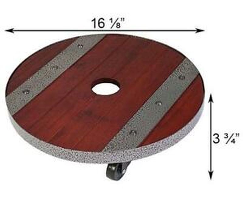 Panacea 16" Round Heavy Weight Wood Plant Caddy