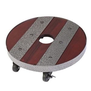 Panacea 12" Round Heavy Weight Wood Plant Caddy