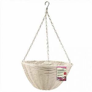 Smart 14'' Faux Rattan Hanging Basket - Seashell