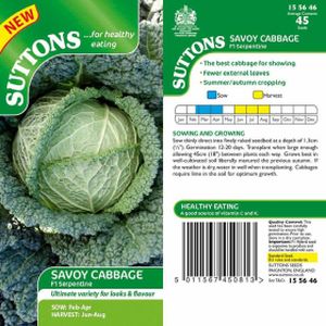 Suttons Savoy Cabbage F1 Serpentine