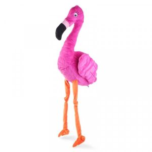 Zoon Pink Flamingo Plush Dog Toy