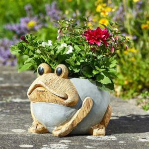 Smart Woodstone Frog Planter