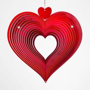 Tws Heart Red Original 12" - Deluxe Wind Spinner