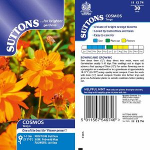 Suttons Cosmos Seeds - Tango