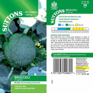 Suttons Broccoli Seeds - Gemini F1