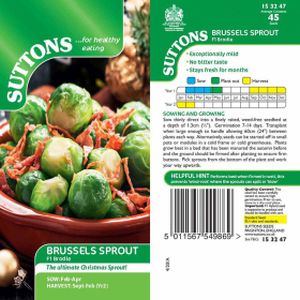 Suttons Brussels Sprout Seeds -Brodie F1