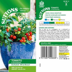 Suttons Tomato Seeds - Veranda Red F1