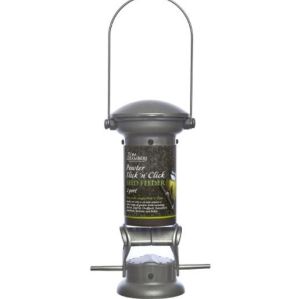 Tom Chambers Pewter Flick N Click Seed Feeder 2 Port