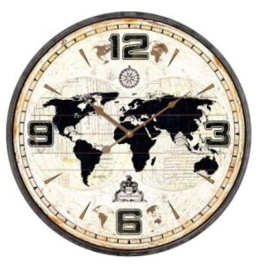 Goedegeburre Clock Metal D80cm World Black