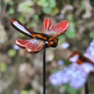Woodlodge Dragonfly Ceramic Red Stake