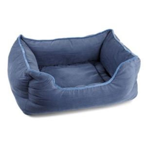 Zoon Navy TuffEarth Recycled Chenille Square Bed - Small