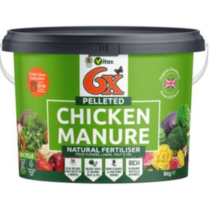 6X Chicken Pellet Manure 7kg Tub