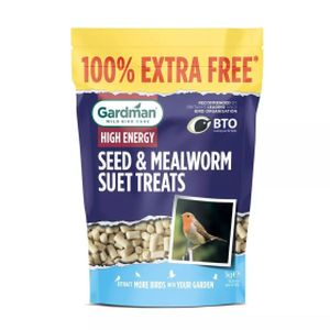 Gardman Seed & Mealworm Suet Treats 500g + Extra Free